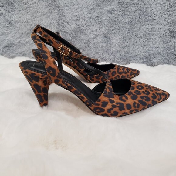 Jessica Simpson Maggie Animal Print Asymmetrical Strap Heel Women's Size 6.5 NEW - Picture 3 of 7